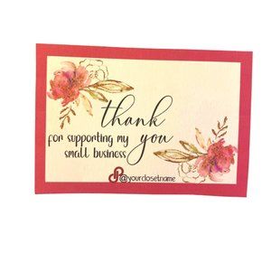Floral and Elegant  Thank You Cards, Thank You For Supporting My Business Card